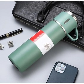 Termos 500 ml cu 3 cesti HOT&COLD, verde