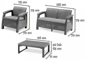 Set de mobilier de grădină Corfu Lyon Duo 4+1 în culoarea cappuccino