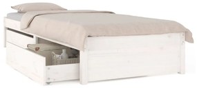 3103469 vidaXL Cadru pat cu sertare, alb, 100x200 cm