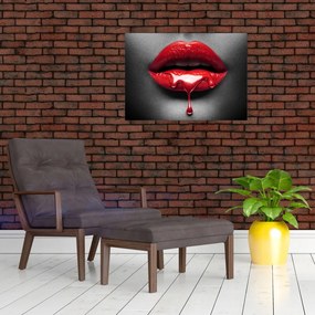 Tablou cu buze de femeie (70x50 cm)