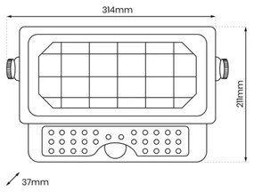 Proiector solar LED cu senzor mișcare EPAD LED/10W/3000 mAh 7,4V 4000K IP65