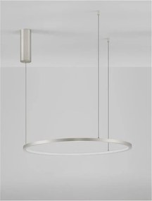 Lustra LED suspendata design modern circular TARQUIN D-60cm argintie