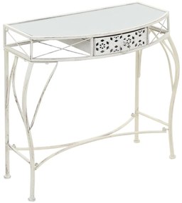 vidaXL Masă laterală stil franțuzesc, alb, 82 x 39 x 76 cm, metal