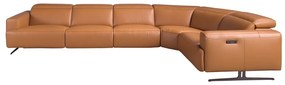 Coltar 5 locuri, Functia Relax, Sezlong Dreapta, Cowhide maro