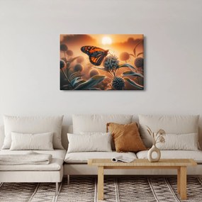 Tablou – Fluture în soare apunând (90x60 cm)