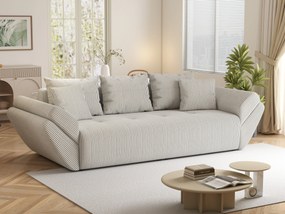 Canapea extensibilă dumonde cu ladă de depozitare si sezut confortabil din spuma high-density, Berlin Zoom Crem 250x100 cm