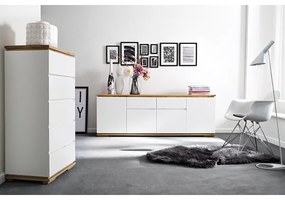 Comodă ARVI albă/stejar