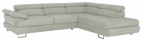 Colţar, material textil gri deschis, model dreapta, BUTON P