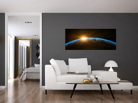 Tablou - Planeta Pământ și univers (120x50 cm)