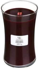 Lumânare parfumată vază mare WoodWick Black Cherry, 609 g