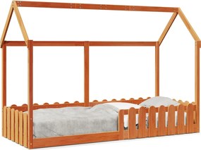 vidaXL Cadru pat de copii, maro ceruit, 80x200 cm, lemn masiv de pin