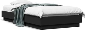 vidaXL Cadru de pat, negru, 90x190 cm, lemn prelucrat