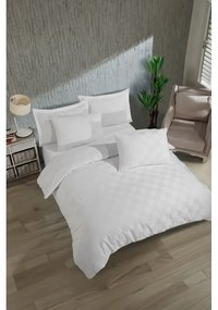 Lenjerie de pat albă din damasc pentru pat dublu 200x200 cm Kareli – Mijolnir
