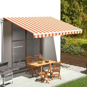 vidaXL Pânză de rezervă copertină, galben și portocaliu, 4,5x3 m