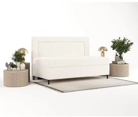 Pat crem tapițat 100x200 cm Alba – Maison de Rêve