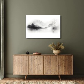 Tablou - pictură cu cerneală de peisaj (90x60 cm)