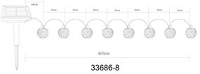Globo 33686-8 - Șir decorativ solar LED 98xLED/0,1W/3V IP44
