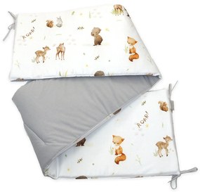 Aparatoare laterala patut, 2 fete, Roar!, velvet gri, 180 x 35 cm