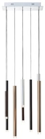 Brilliant - LED CEMBALO, lustră suspendată pe cablu, cu reglare a intensității, LED 32W, 230V, crom/negru/maro