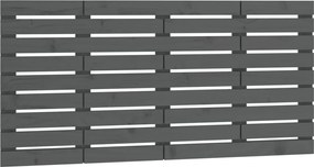 vidaXL Tăblie de pat pentru perete, gri, 146x3x63 cm, lemn masiv pin
