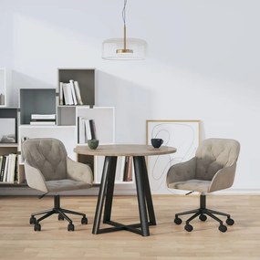 vidaXL Scaune rotative de bucătărie, 2 buc., gri deschis, catifea