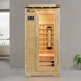 Infračervená sauna/ tepelná kabína Trondheim s plnospektrálnymi žiaričmi a drevom Hemlock