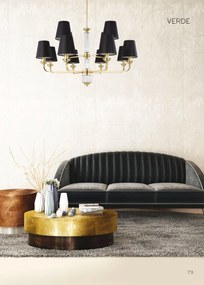 Candelabru 6 brate modern realizat manual Verde