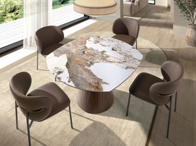 Scaun modern design italian, Piele Sintetica Maro