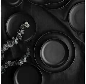 Set de masă 18 piese negru/porțelan