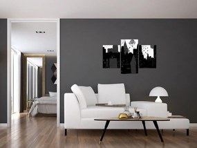 Tablou - Oraș cu inscripții și modele (90x60 cm)