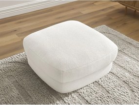 Taburet alb cu tapițerie din țesătură bouclé Leonore – Bobochic Paris
