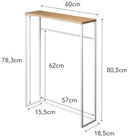 Masă consolă alb-natural 18.5x60 cm Tower – YAMAZAKI
