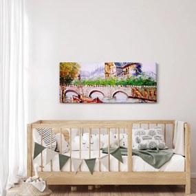 Tablou - Pictură în ulei a orașului (120x50 cm)