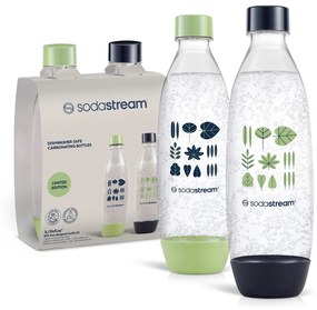 Sticlă Sodastream Fuse Green/Blue 2x 1l, lavabilă în mașina de spălat vase