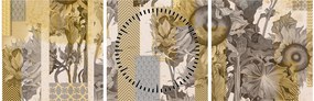 Tablou - Colaj cu floarea-soarelui (cu ceas) (90x30 cm)