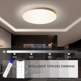 Brilagi - Plafonieră LED SMART dimabilă, 24 W, 230 V, Ø 38 cm, Wi‑Fi Tuya + telecomandă