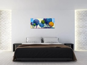 Tablou - Copaci, pictură în ulei (120x50 cm)