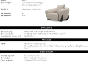 Fotoliu design LUX Siderno, Splendor light grey