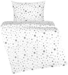 Lenjerie de pat pentru copii Bellatex din bumbac Agata Stars gri, 90 x 135 cm, 45 x 60 cm