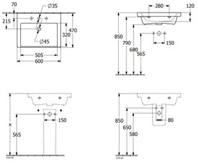 Villeroy & Boch 4A706001 - Lavoar suspendat SUBWAY 3.0 60x47 cm ceramică/alb