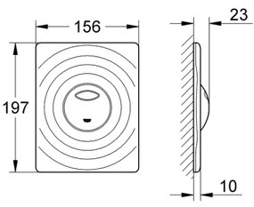 GROHE 38861000 - Placă de acționare SURF, 156 × 197 mm, crom lucios