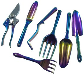 Set de unelte de grădină - 7 buc + foarfecă din aluminiu