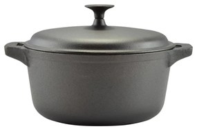 Oală din fontă brută cu capac 32 cm, 8L – Perfect Home 15532, pentru gătit în volum mare și distribuție uniformă a căldurii