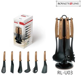 Set ustensile bucatarie cu suport,7 piese Royalty Line RL-U03