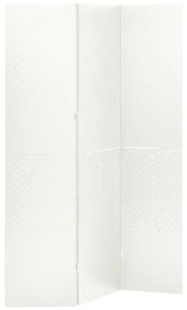 Paravan de camera cu 3 panouri, alb, 120x180 cm, otel Alb, 120 x 180 cm, 1