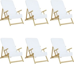 vidaXL Prosoape de plajă, 6 buc., alb, 60x135 cm, textil 400 GSM