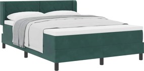 vidaXL Pat cu arcuri cu saltea Verde închis 200 x 160 cm Catifea