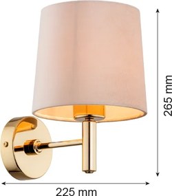 Brilagi - Aplică de perete MONTE 1xE27/60W/230V bej/auriu