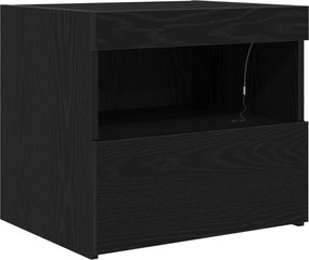 vidaXL Dulap de noapte Stejar Negru 50 x 40 x 45 cm Lemn compozit