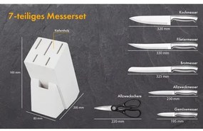 Set cuțite Classbach MBS 4018 7 buc., alb